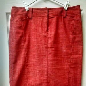 J. Crew size 10 Red pencil skirt belt loops